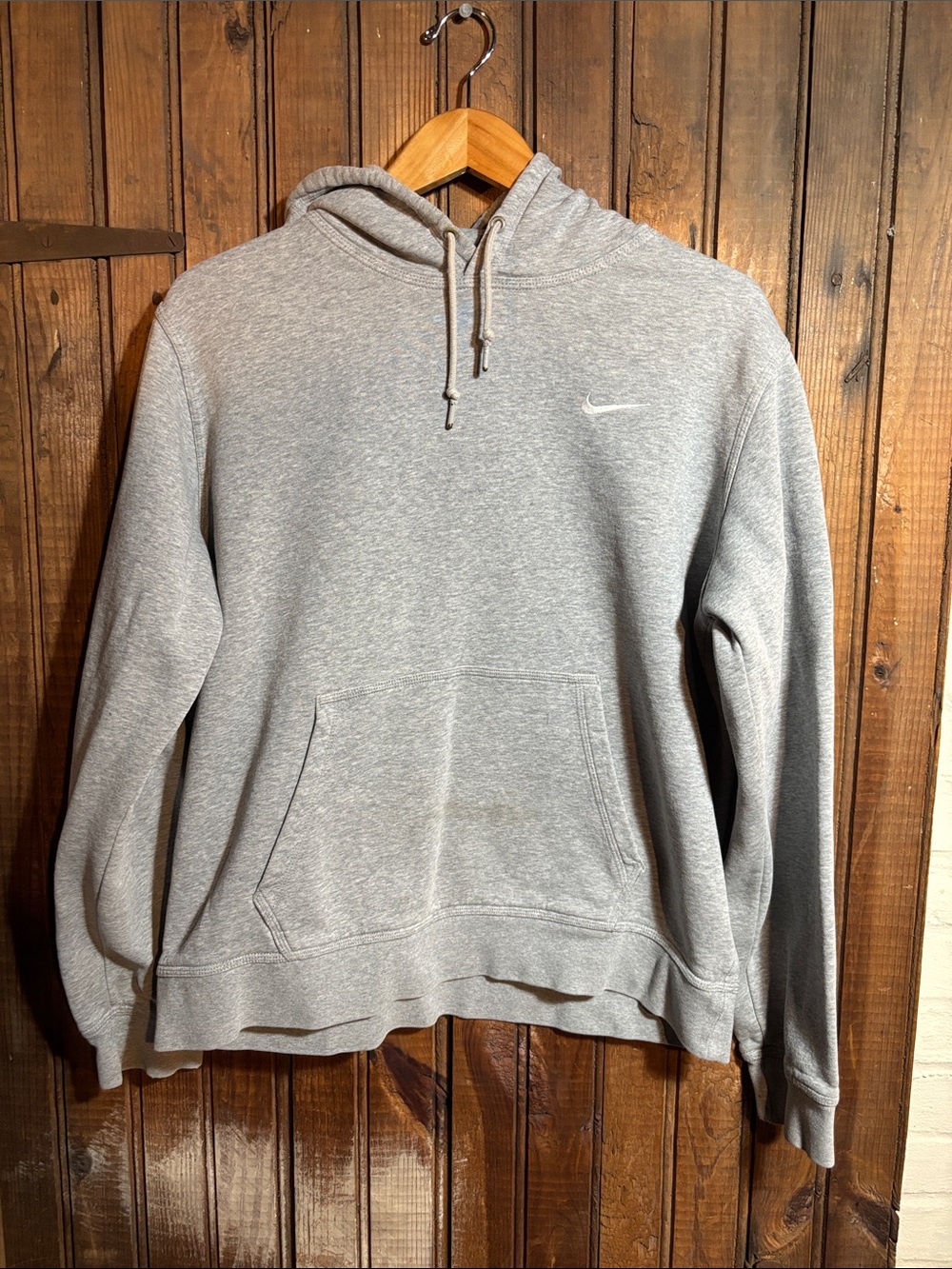 Nike Men's Light Gray Crewneck Hoodie Sweatshirt